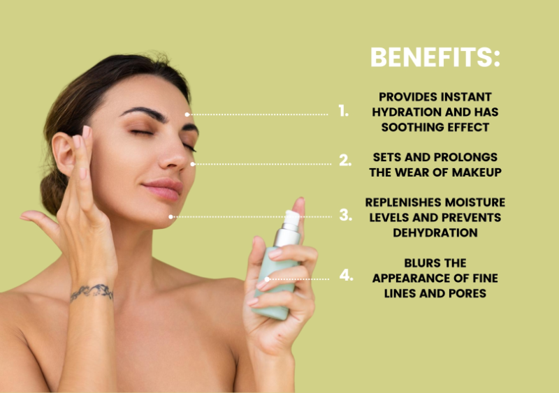 Closed Eyes Woman is Touching her Face and Holding a Face Cream with Other Hand