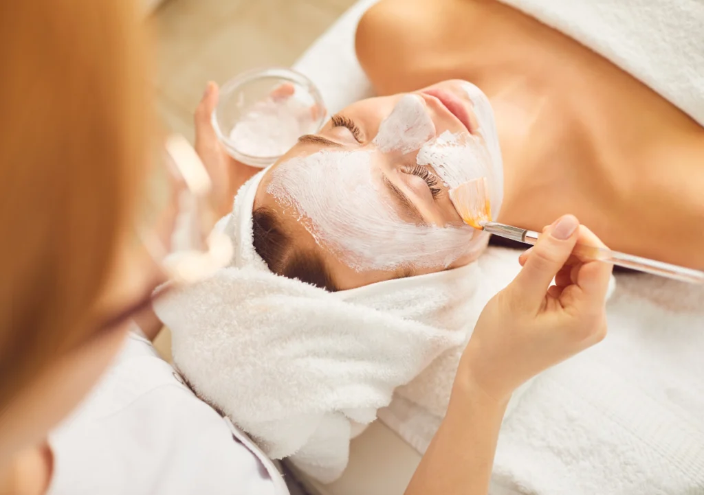 A Young Girl is Getting her Chemical Peel