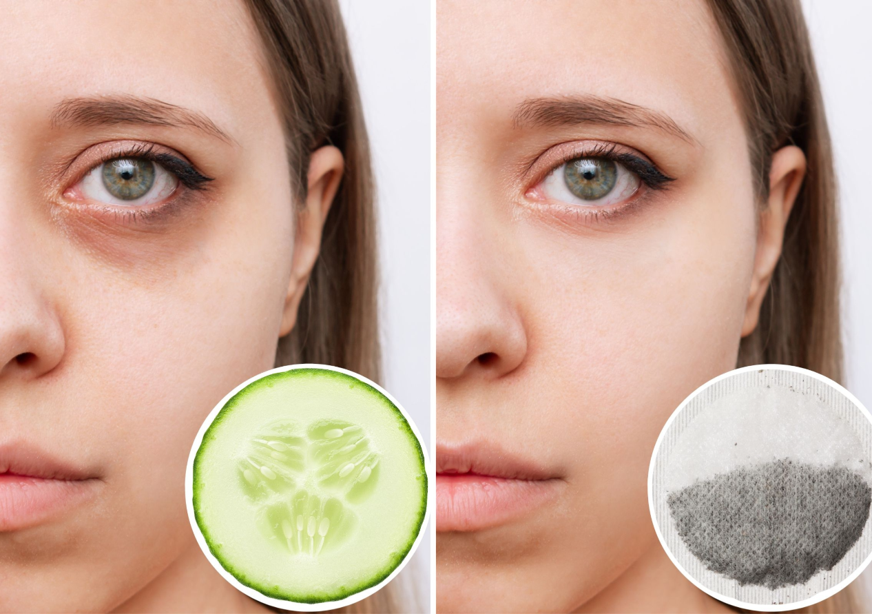 Home Remedies for Brightening the Under-Eye Area with Cucumber and Tea Bag