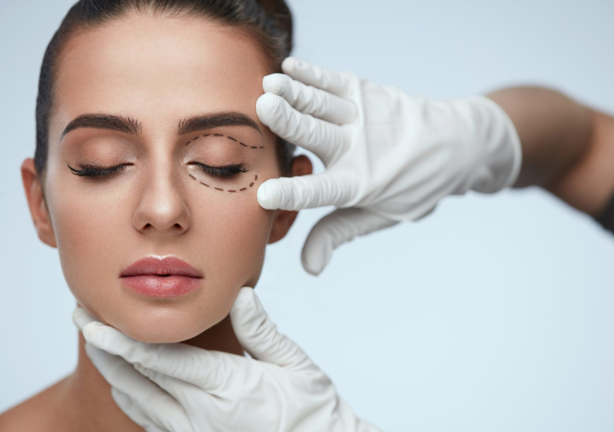 A Woman in a Beauty Clinic to Have Blepharoplasty Surgery