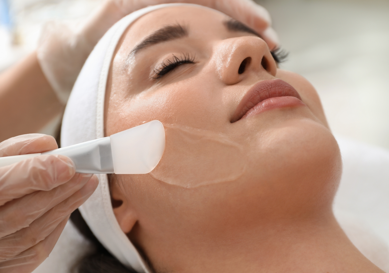 A Woman is Getting Face Peel