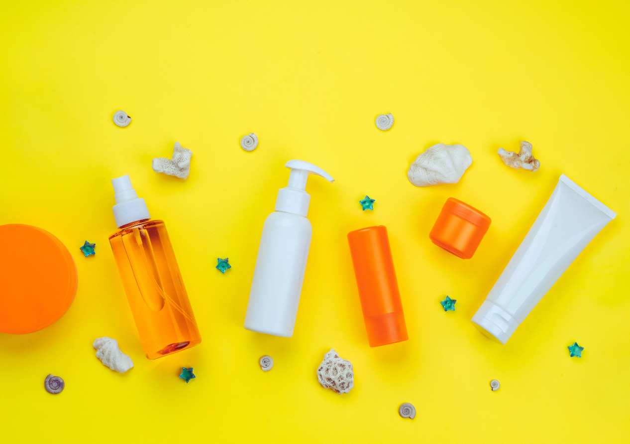 Some Skin Care Products on a Yellow Background