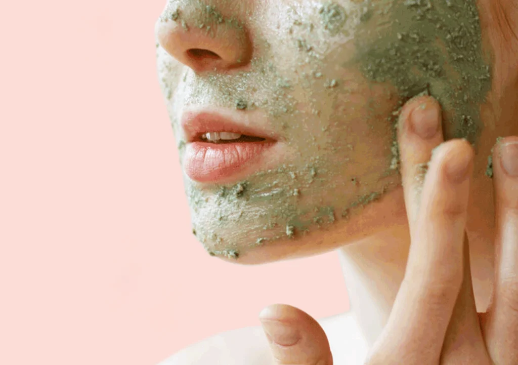 Green Facial Mask on a Woman's Face