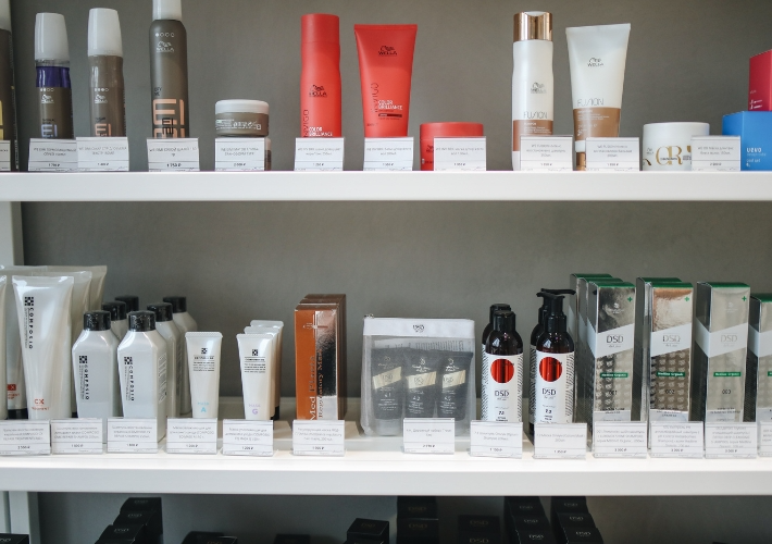 White Shelf of Skincare Products