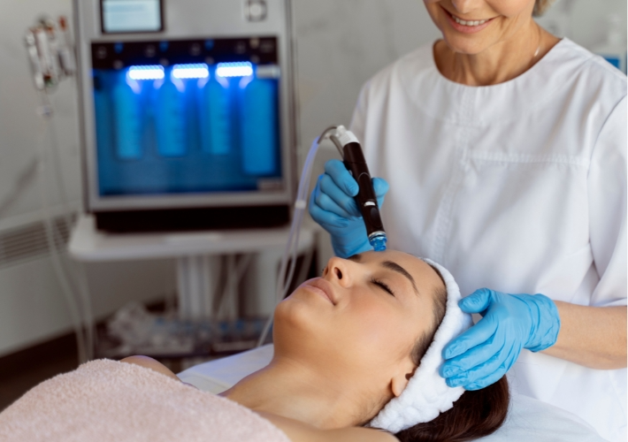 Woman is Getting Hydrafacial Treatment